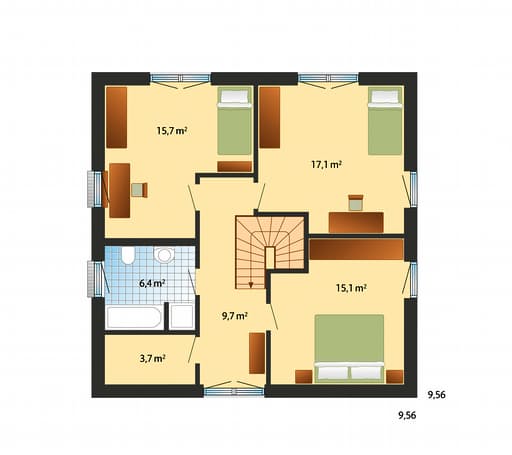 Fertighaus Blankenese von Danhaus Schlüsselfertig ab 270090€, Stadtvilla Grundriss 2