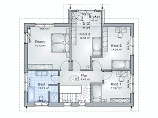 Fertighaus Bogenhausen von Ludwig Andrä Holzbau Schlüsselfertig ab 302074€, Pultdachhaus Grundriss 2