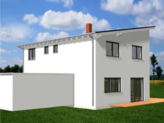 Fertighaus Bogenhausen von Ludwig Andrä Holzbau Schlüsselfertig ab 302074€, Pultdachhaus Außenansicht 4