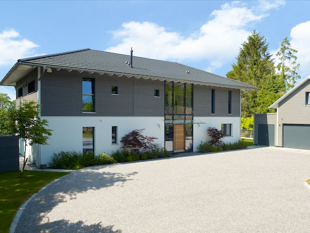 Fertighaus Bond - Kundenhaus von Bau-Fritz Schlüsselfertig ab 980000€, Stadtvilla Außenansicht 4