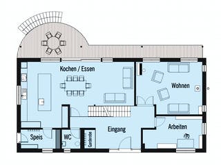 Fertighaus Bond - Kundenhaus von Bau-Fritz Schlüsselfertig ab 980000€, Stadtvilla Grundriss 1