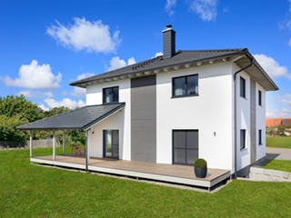 Fertighaus Bongart - Kundenhaus von Bau-Fritz Schlüsselfertig ab 730000€, Stadtvilla Außenansicht 2