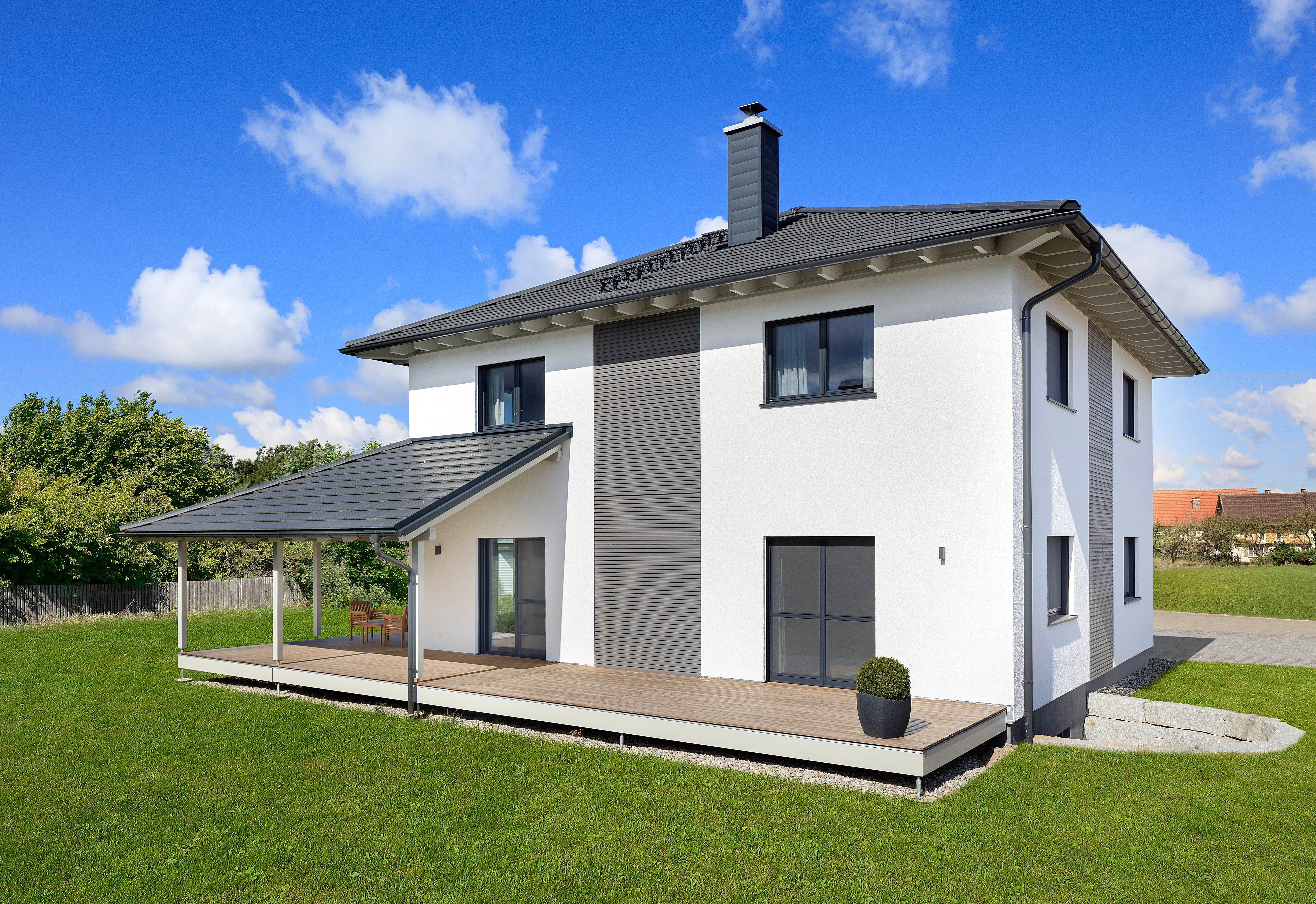 Fertighaus Bongart - Kundenhaus von Bau-Fritz Schlüsselfertig ab 730000€, Stadtvilla Außenansicht 2