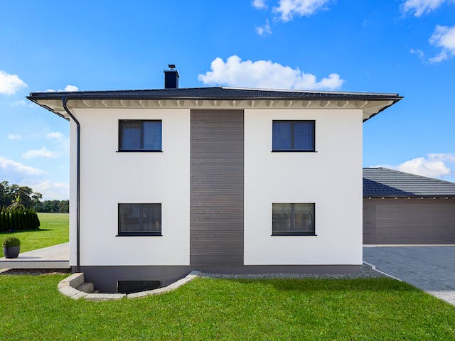Fertighaus Bongart - Kundenhaus von Bau-Fritz Schlüsselfertig ab 730000€, Stadtvilla Außenansicht 4