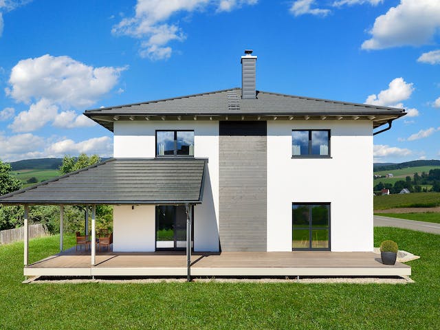 Fertighaus Bongart - Kundenhaus von Bau-Fritz Schlüsselfertig ab 730000€, Stadtvilla Außenansicht 5
