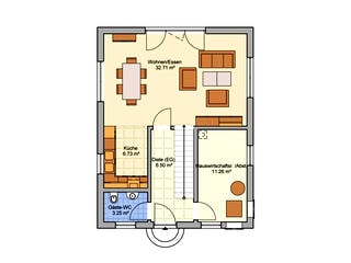 Fertighaus Berlin von Fingerhut Haus Schlüsselfertig ab 276100€, Satteldach-Klassiker Grundriss 1