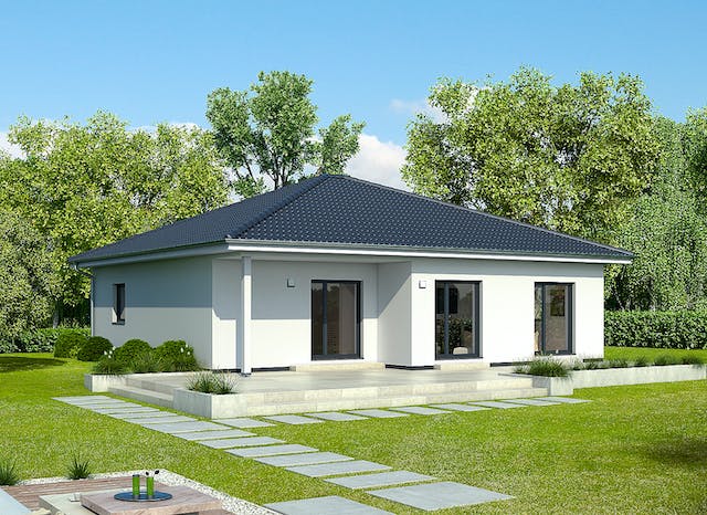 Kleines Fertighaus für 2 Personen mit zusätzlichem Büro