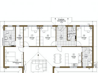 Fertighaus Söholm 135+24 von EBK Haus, Bungalow Grundriss 1