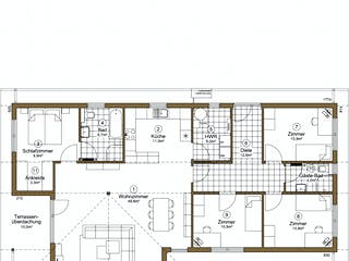Fertighaus Reersö 135+10 von EBK Haus, Bungalow Grundriss 1