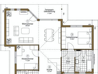 Fertighaus Musholm 94+11 von EBK Haus, Bungalow Grundriss 1