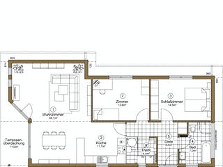 Fertighaus Bornholm 95+11 von EBK Haus, Bungalow Grundriss 1