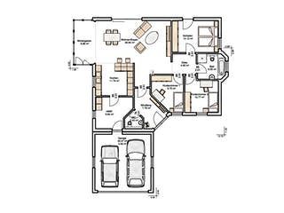 Fertighaus Boston von Albert Haus Schlüsselfertig ab 269500€, Bungalow Grundriss 1