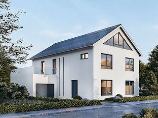 Massivhaus Designvilla Triangle von Botan Haus Schlüsselfertig ab 449900€, Satteldach-Klassiker Außenansicht 1