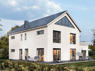 Massivhaus Designvilla Triangle von Botan Haus Schlüsselfertig ab 449900€, Satteldach-Klassiker Außenansicht 2