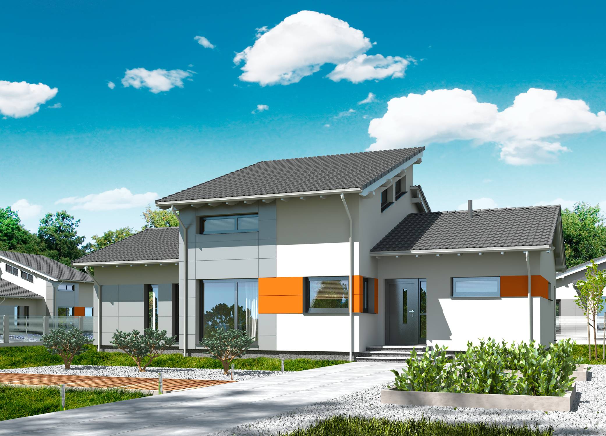 Fertighaus Brave 176 von Danwood Schlüsselfertig ab 331600€, Fachwerk Außenansicht 1