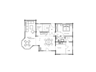 Fertighaus Bregenz von TIROLIA Ausbauhaus ab 161390€, Blockhaus Grundriss 2
