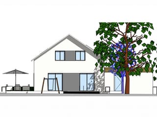 Fertighaus Bremberg von Becker 360 Schlüsselfertig ab 290400€, Satteldach-Klassiker Außenansicht 2