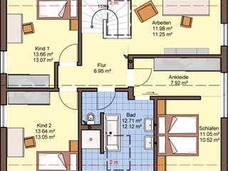 Fertighaus Brentano von Büdenbender Hausbau, Satteldach-Klassiker Grundriss 2