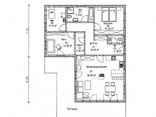 Fertighaus Brunnensee von ISARTALER HOLZHAUS Schlüsselfertig ab 219000€, Bungalow Grundriss 1