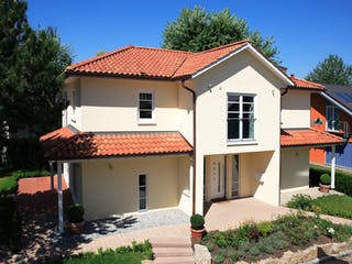 Fertighaus Musterhaus Fellbach von Bodenseehaus, Stadtvilla Außenansicht 1