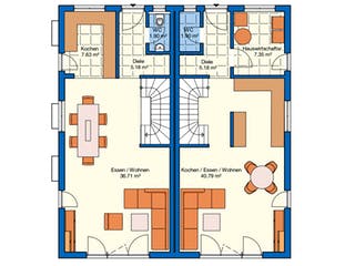 Fertighaus Rankweil von Bodenseehaus, Satteldach-Klassiker Grundriss 1