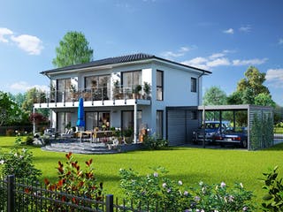 Fertighaus Rorschach von Bodenseehaus, Stadtvilla Außenansicht 1