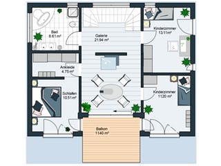 Fertighaus Musterhaus Suhr von Bodenseehaus, Stadtvilla Grundriss 2