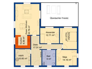 Fertighaus Triesen von Bodenseehaus, Bungalow Grundriss 1