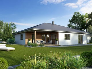 Fertighaus Vaduz von Bodenseehaus, Bungalow Außenansicht 1