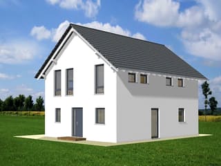 Fertighaus Buchenweg von Ludwig Andrä Holzbau Schlüsselfertig ab 292256€, Satteldach-Klassiker Außenansicht 1