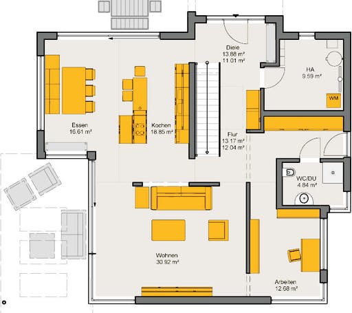 Fertighaus Satchmo von Büdenbender Schlüsselfertig ab 565180€, Cubushaus Grundriss 1