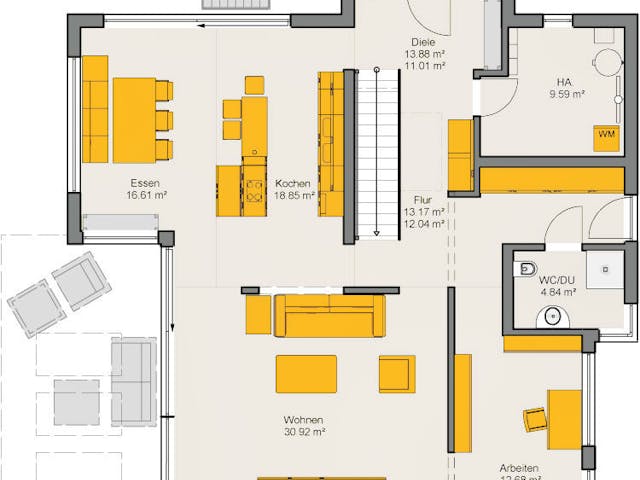 Fertighaus Satchmo von Büdenbender Hausbau, Cubushaus Grundriss 1