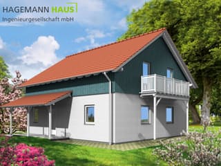 Fertighaus Bugaro von Hagemann Haus Schlüsselfertig ab 207100€, Satteldach-Klassiker Außenansicht 2