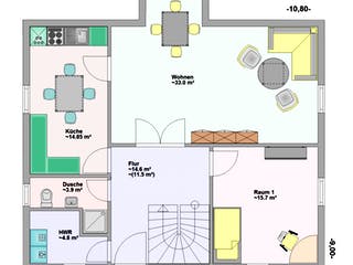 Fertighaus Bugaro von Hagemann Haus Schlüsselfertig ab 207100€, Satteldach-Klassiker Grundriss 1
