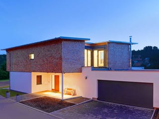 Fertighaus Bullinger - Kundenhaus von Bau-Fritz Schlüsselfertig ab 1240000€, Pultdachhaus Außenansicht 3 Fertighaus Bullinger - Kundenhaus von Bau-Fritz Schlüsselfertig ab 1240000€, Pultdachhaus Außenansicht 3