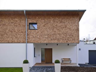 Fertighaus Bullinger - Kundenhaus von Bau-Fritz Schlüsselfertig ab 1240000€, Pultdachhaus Außenansicht 7