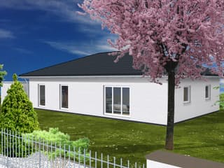 Fertighaus Bungalow 114 von Zimmermann Haus Schlüsselfertig ab 173940€, Bungalow Außenansicht 2