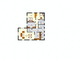 Fertighaus Bungalow 126 von Zimmermann Haus Schlüsselfertig ab 198145€, Bungalow Grundriss 1