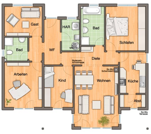 Bungalow 128 Var. Trend floor_plans 1