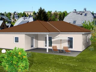 Fertighaus Bungalow 153 von Zimmermann Haus Schlüsselfertig ab 218488€, Bungalow Außenansicht 2
