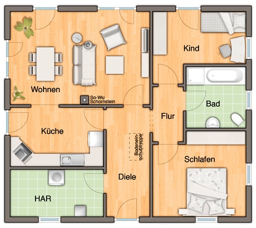 Bungalow 92 Var. Trend floor_plans 0