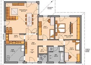Bungalow Balance Klinker Grundriss