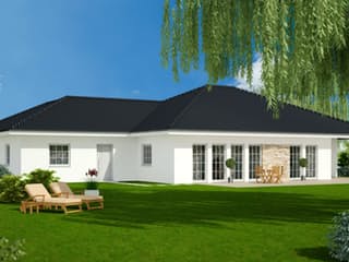 Massivhaus Bungalow Exclusive von Siegerland Massivhaus Ausbauhaus ab 185850€, Bungalow Außenansicht 1