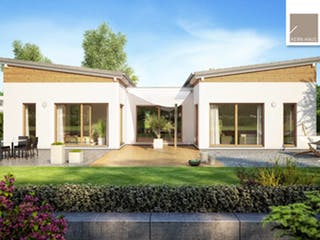 Massivhaus Bungalow Fokus von Kern-Haus Schlüsselfertig ab 495900€, Bungalow Außenansicht 2