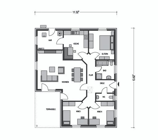 Bungalow M3000 Floorplan 1