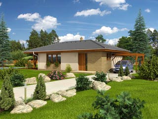 Massivhaus Bungalow Mallorca von CMF Creativ Massiv Flexibel HAUSBAU Schlüsselfertig ab 177400€, Bungalow Außenansicht 1