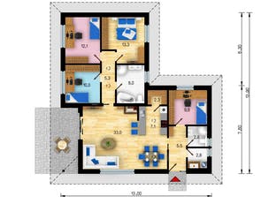 Bungalow Mallorca Floorplan 1