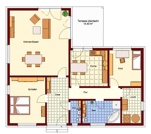 Bungalow Petershagen Floorplan 2