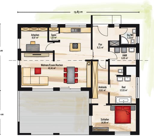 Bungalow Pultdach floor_plans 0