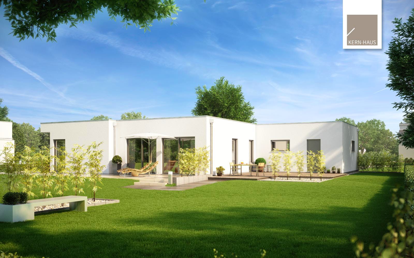 Massivhaus Bungalow Purea von Kern-Haus Schlüsselfertig ab 597900€, Bungalow Außenansicht 2